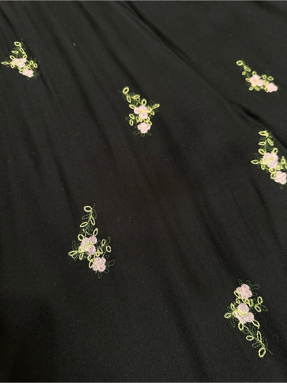 House of Harlow 1960 x Revolve Natalie Black Wide-Leg Jumpsuit Floral Embroidery - Picture 8 of 16